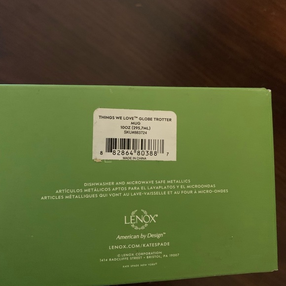 Kate Spade Lenox Globetrotter 10oz Ceramic Mug - Picture 4 of 4